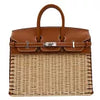 Hermès 25cm Birkin Picnic Fauve Barenia Leather/Osier Wicker Palladium Hardware