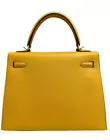 Hermes Kelly 25 Sellier Jaune Ambre Yellow Epsom Leather Gold Hardware