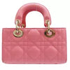 Dior Lady D-Joy Micro Shoulder Handbag Candy Pink Cannage Lambskin Leather