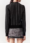 CHANEL Black & White Striped Cashmere CC SWEATER * FR 46 /US 12