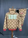 Gucci 100 GG Music Men's Beige 2 Piece Tracksuit Size L