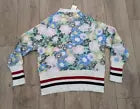 THOM BROWNE Stripe Trim Floral Cashmere Cardigan Sweater 4 US XL