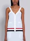 Thom Browne Ribbed V-Neck Cardigan Tank Top