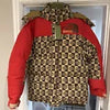 Large Gucci X The North Face GG Monogram puffer down coat checkered jacket New