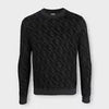 FENDI FF Monogram Allover Men's Pullover Sweater Size 50 Large New In Black