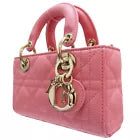 Dior Lady D-Joy Micro Shoulder Handbag Candy Pink Cannage Lambskin Leather