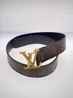 LOUIS VUITTON Belt Leather Brown Total Pattern Mens M0422 Used