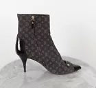 Louis Vuitton Monogram Brown Canvas and Patent Leather Booties Size 40 USED