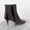 Louis Vuitton Monogram Brown Canvas and Patent Leather Booties Size 40 USED