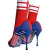 DOLCE & GABBANA Red Blue Stretch Sock Style Ankle Boots Logo EU39 / US8.5