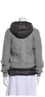 Moncler Sweater Down Combo Jacket Hood Gray Cable Women L