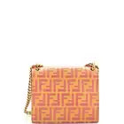 Fendi Kan U Shoulder Bag Zucca Embossed Leather Small