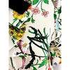 GUCCI White Silk Floral Snake Print Bow Accent Knee Length Long Sleeve Dress S