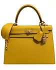 Hermes Kelly 25 Sellier Jaune Ambre Yellow Epsom Leather Gold Hardware