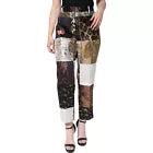 DOLCE & GABBANA Pants Multicolor Patchwork Jacquard High Waist  IT46/US12/XL