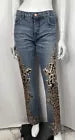 ROBERTO CAVALLI BLUE EMBROIDERED CUT OUT JEANS