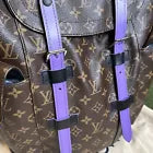 LOUIS VUITTON Christopher PM Monogram Brown & VIOLET RARE Backpack NEW