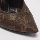 Louis Vuitton Brown Monogram Canvas and Leather Pointed Toe Pumps Size 38