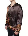 Dolce & Gabbana Marbled Print Silk Half Zip Hoodie Shirt