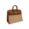 Hermès 25cm Birkin Picnic Fauve Barenia Leather/Osier Wicker Palladium Hardware