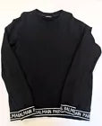 Balmain Paris Tape Logo Cotton Sweatshirt Black