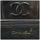 Chanel Coco Mark Lambskin Chain Shoulder Bag Black Auth