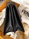 Brand New Fendi Black/brown Zucca Embossed Leather Small Kan U Shoulder Bag..