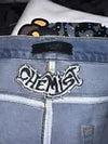 Amiri Chemist  Star Jeans In Blue With Denim Stars Size 38