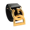 Dolce & Gabbana Black Leather Metal DG Logo Buckle Belt US 34