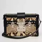 LOUIS VUITTON PETITE MALLE HANDBAG PYTHON SILVER HARDWARE