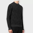 FENDI FF Monogram Allover Men's Pullover Sweater Size 50 Large New In Black