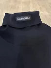 Balenciaga Unisex Logo Patch Turtleneck Sweater Fitted Knit Ribbed