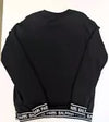 Balmain Paris Tape Logo Cotton Sweatshirt Black