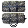 Christian Dior 24 Hour Oblique Trotter Monogram Jacquard Navy Leather Duffel Travel