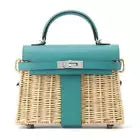 HERMES Mini Kelly Picnic Swift Leather/Willow Vert Verone