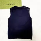 GUCCI GG Pattern Striped Knit V-neck Vest