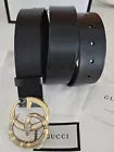 GUCCI Snake Belt Black Leather Size 100cm 34/36