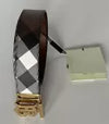 Burberry TB Leather Dark Birch Reversible Belt 36/90 Italy NWT