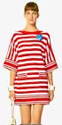 Chanel Logo White Red Stripe Dress