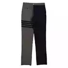 Thom Browne Men's Med Grey 4-Bar Two-Tone Tailored Trousers, Brand Size 2