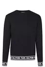 Balmain Paris Tape Logo Cotton Sweatshirt Black