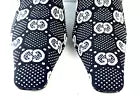 NEW GUCCI GG Monogram Knit Socks Ankle Women's Heel Boots