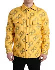 Dolce & Gabbana Elegant Yellow Padded Blouson Men's Jacket Authentic