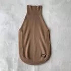 GUCCI Turtleneck Knit Poncho Vest Brown GG Logo Cape