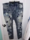 Amiri Chemist  Star Jeans In Blue With Denim Stars Size 38