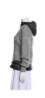 Moncler Sweater Down Combo Jacket Hood Gray Cable Women L