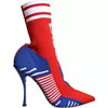 DOLCE & GABBANA Red Blue Stretch Sock Style Ankle Boots Logo EU39 / US8.5