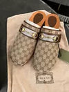 Gucci Men's Studded Canvas GG Logo Clog SZ 13 US  Horse Bit New Slip On