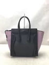 CELINE Handbag Luggage Micro Shopper Leather BLK PNK Used