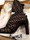 Fendi Lycra Vitello FF Logo Ankle  Boots EU 38 U.S. 7.5